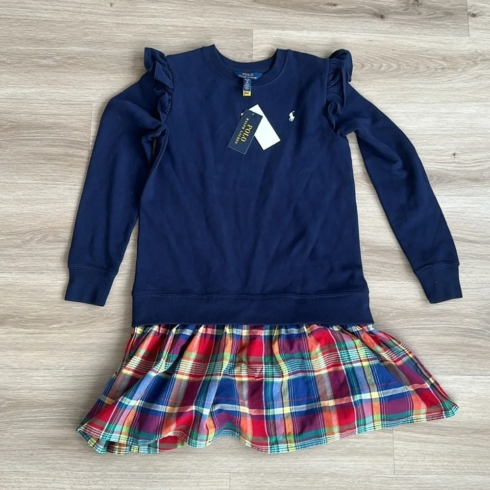 Polo Madras-Skirt Fleece Dress kids 16